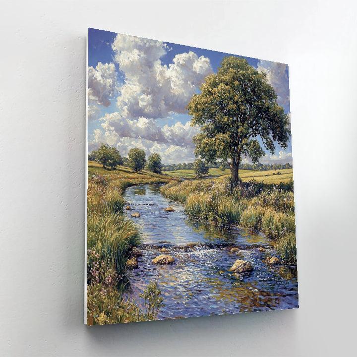 John Constable Inspired Riverside Landscape Number painting