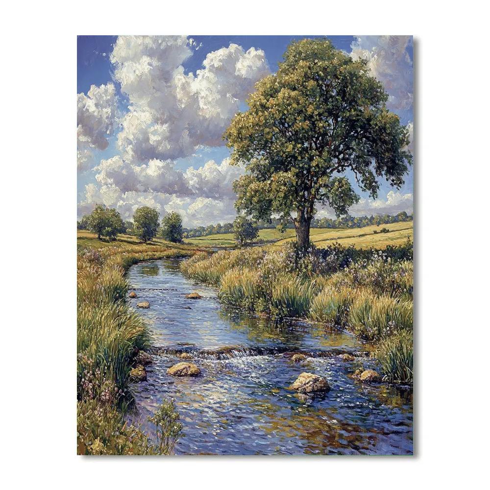 John Constable Inspired Riverside Landscape Number painting