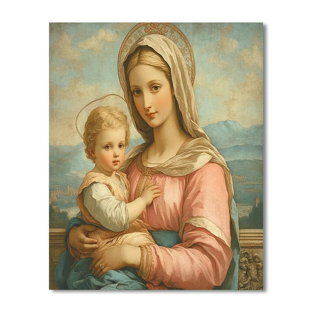 Raphael Inspired Renaissance Madonna Paint by numbers kits