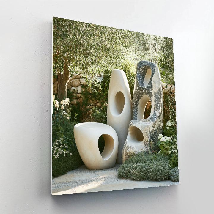 Barbara Hepworth Inspired Abstract Garden Sculpture Painting by numbers kit