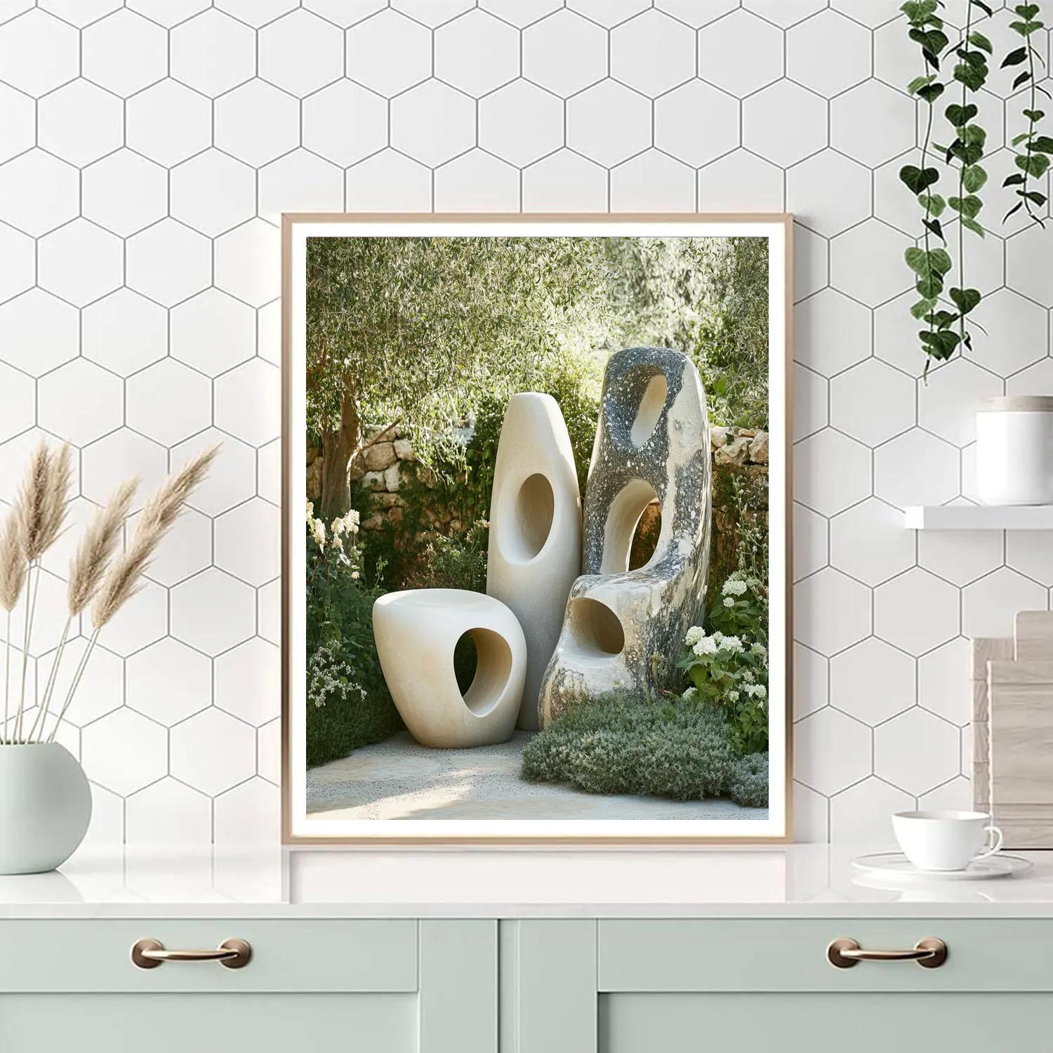 Barbara Hepworth Inspired Abstract Garden Sculpture Painting by numbers kit