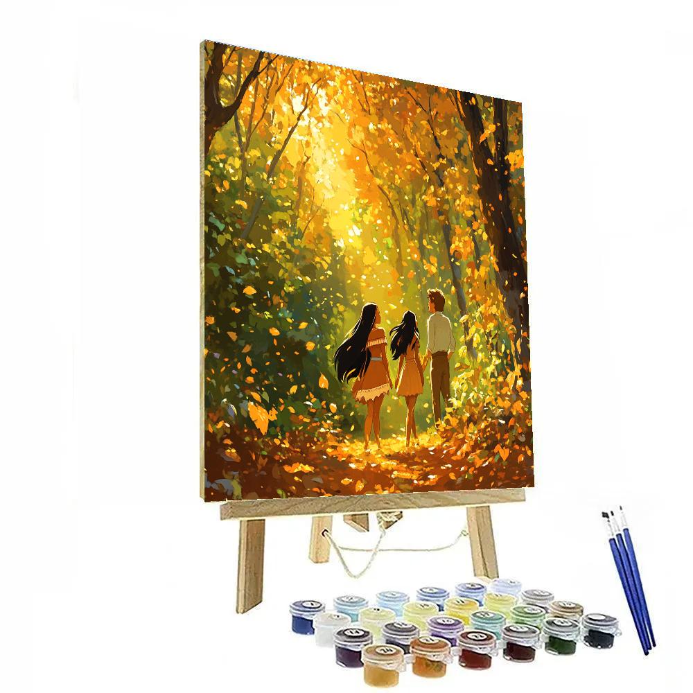 Pocahontas And Meeko’s Autumn Walk Disney Inspired Painting by numbers kit
