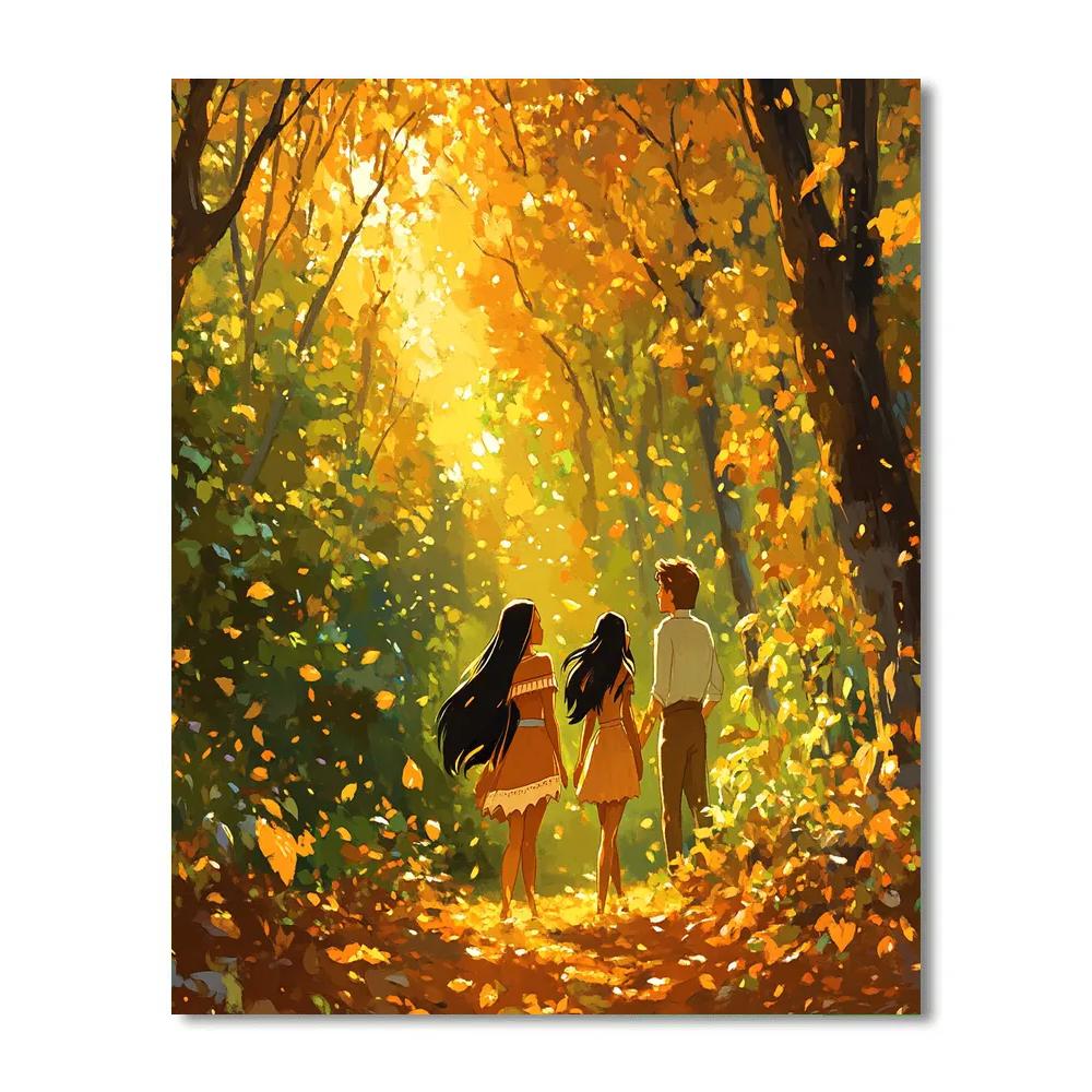 Pocahontas And Meeko’s Autumn Walk Disney Inspired Painting by numbers kit