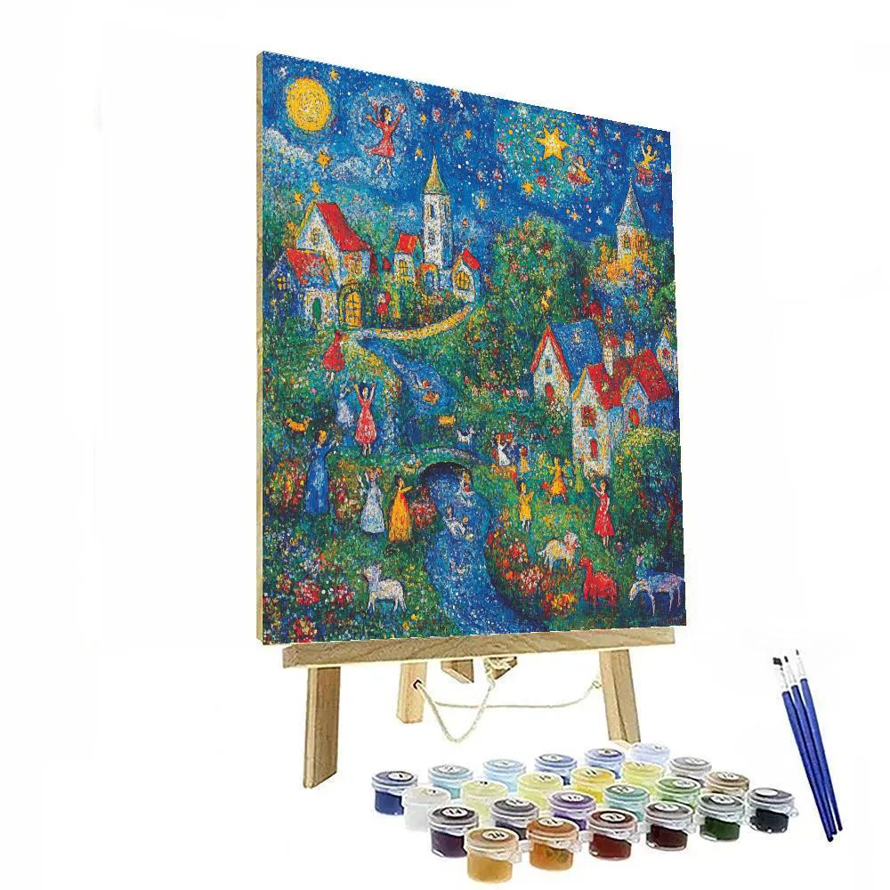 Marc Chagall Inspired Dreamlike Village Paint by numbers art
