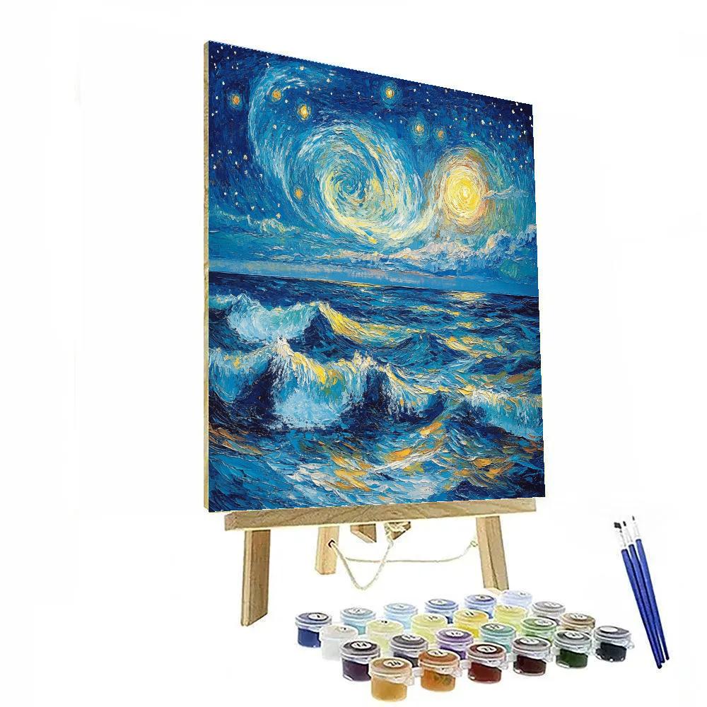 Vincent Van Gogh Inspired Starry Ocean Paint by numbers kits