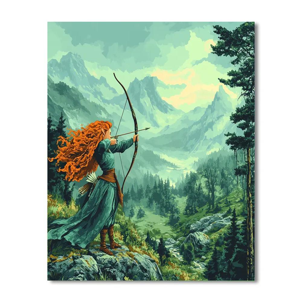 Merida’s Brave Heart Quest Disney Inspired paint by color