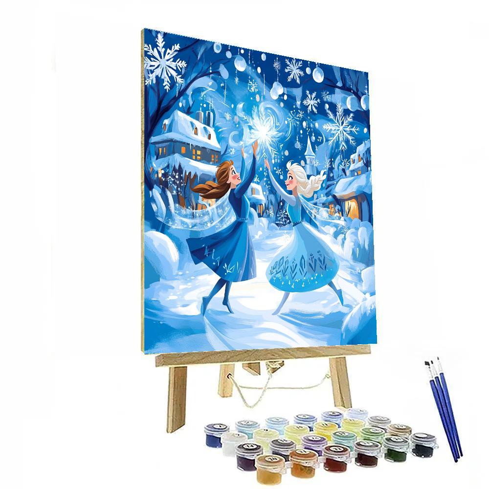 Anna And Elsa’s Snowflake Festival Dance Disney Inspired Paint by numbers art