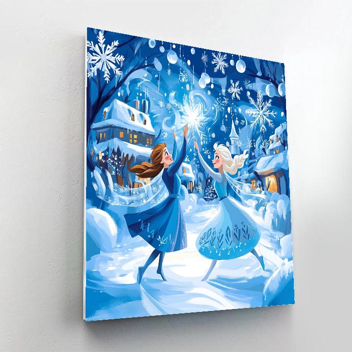 Anna And Elsa’s Snowflake Festival Dance Disney Inspired Paint by numbers art