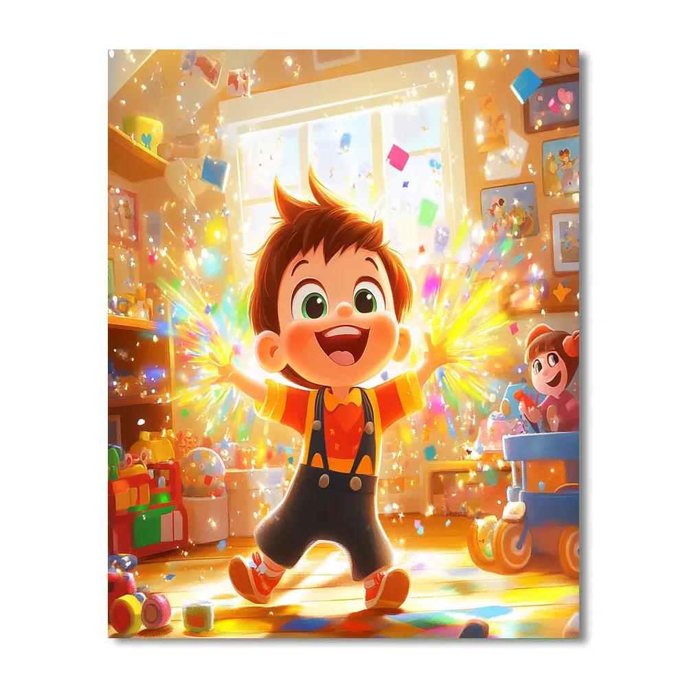 Jack-Jack’s Playful Power Explosion Disney Inspired Paint by numbers art