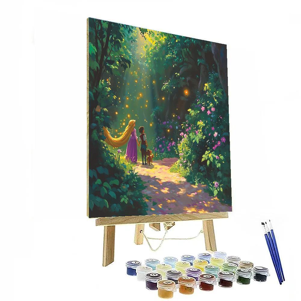 Rapunzel And Pascal’s Magical Forest Stroll Disney Inspired DIY paint by numbers