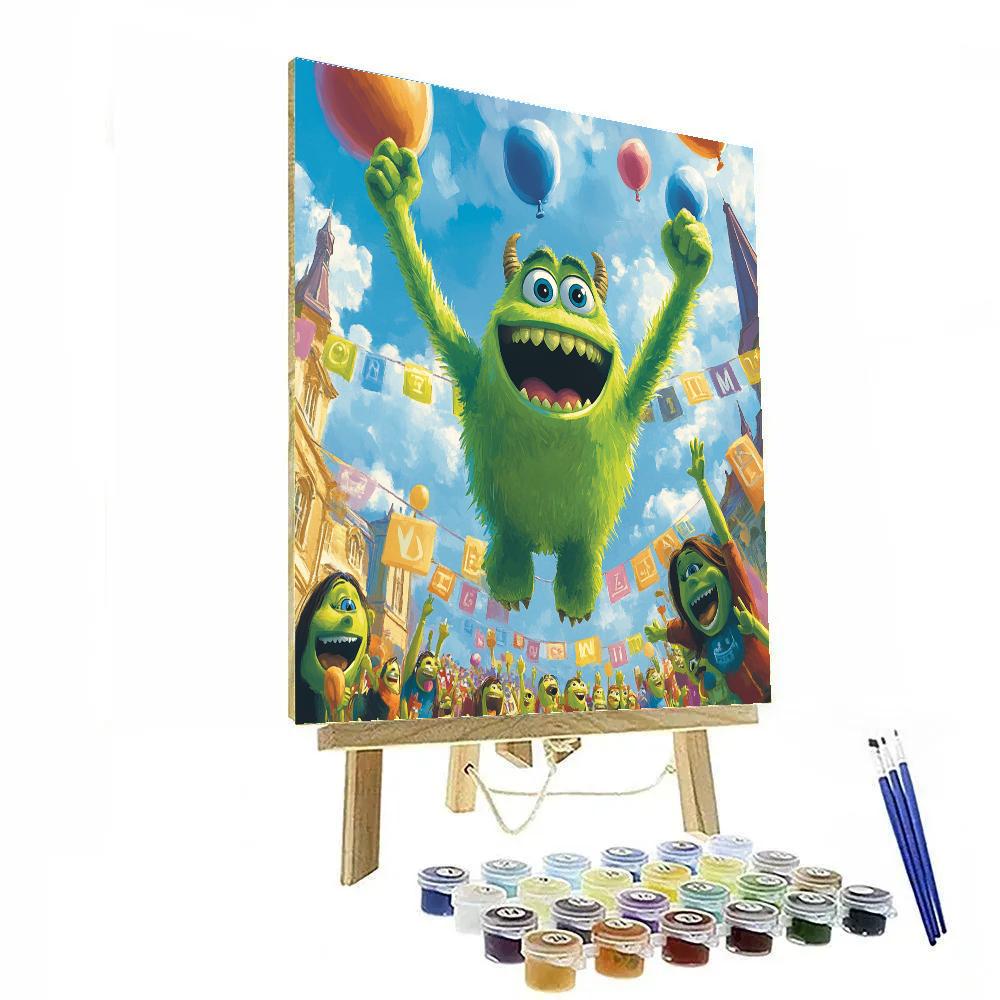Mike Wazowski’s University Spirit Disney Inspired DIY paint by numbers