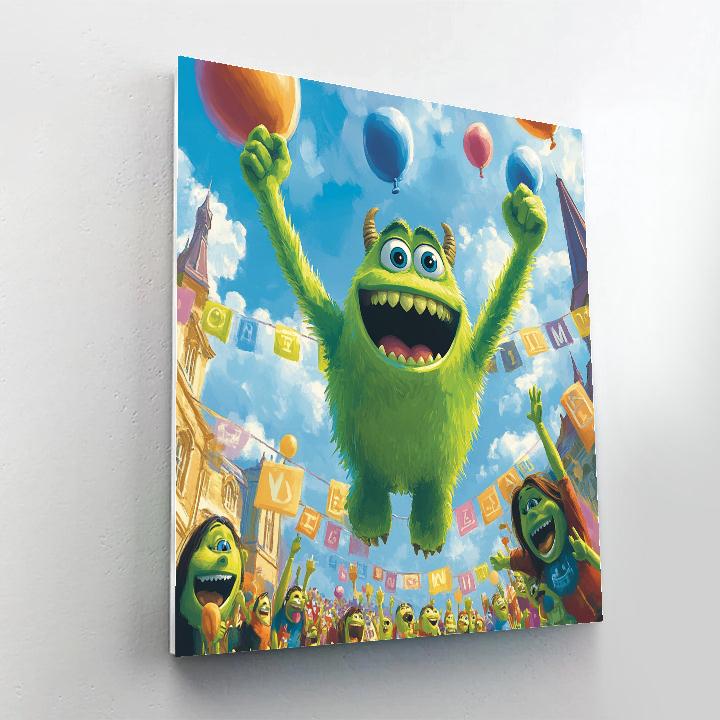 Mike Wazowski’s University Spirit Disney Inspired DIY paint by numbers
