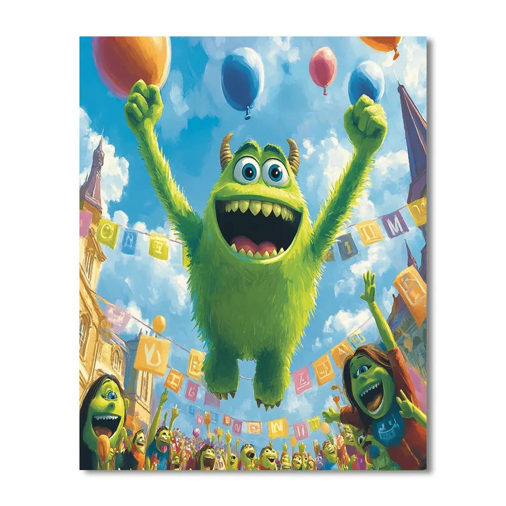 Mike Wazowski’s University Spirit Disney Inspired DIY paint by numbers