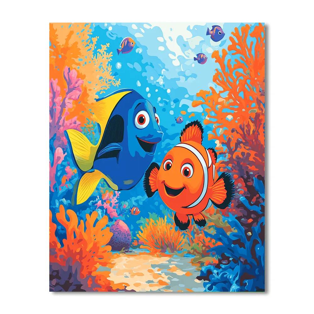 Nemo And Dory’s Underwater Exploration Disney Inspired Painting by numbers kit