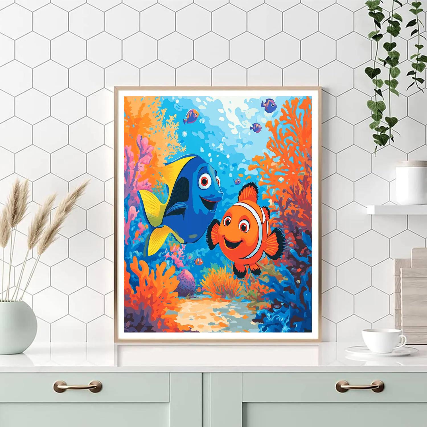 Nemo And Dory’s Underwater Exploration Disney Inspired Painting by numbers kit
