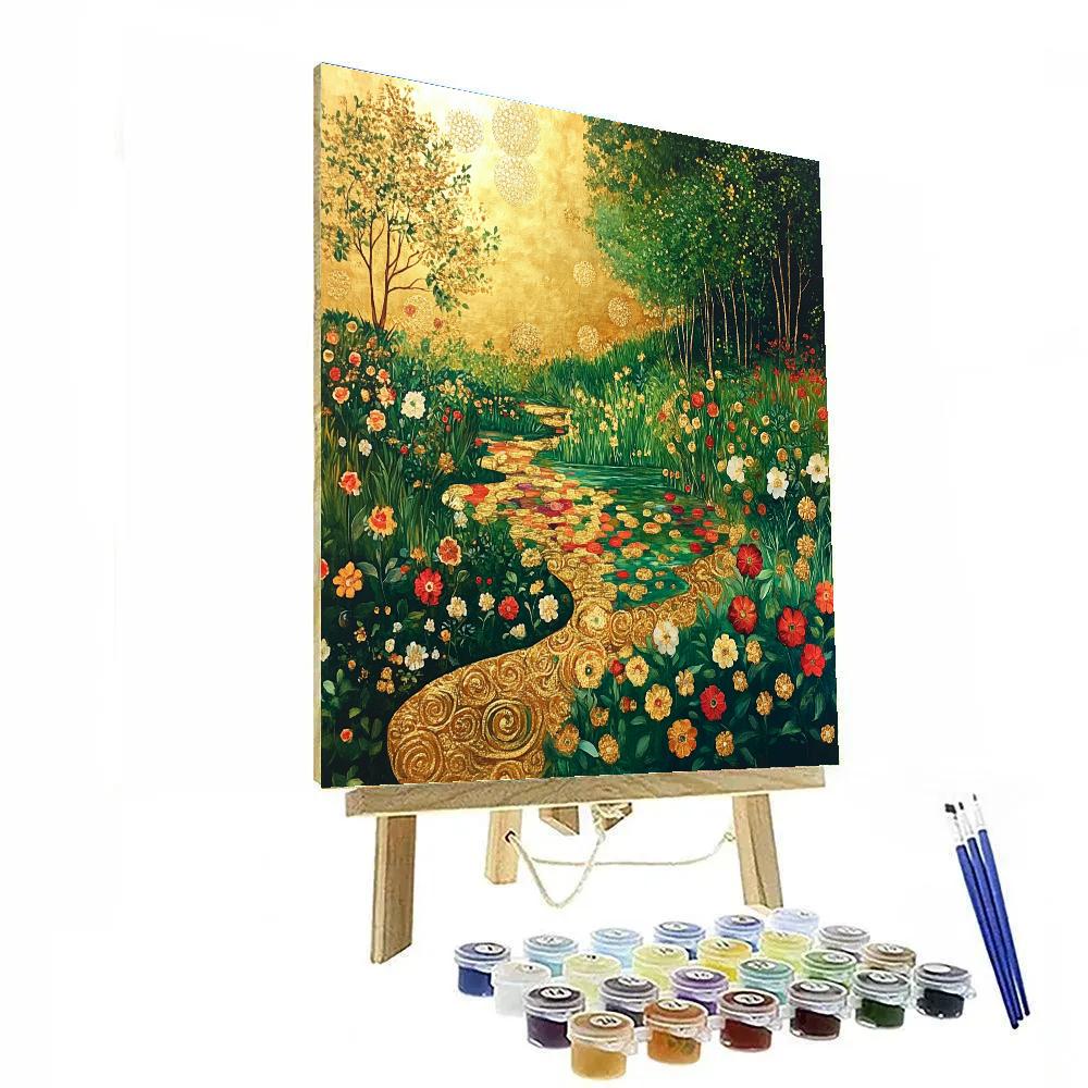 Gustav Klimt Inspired Golden Garden Number painting