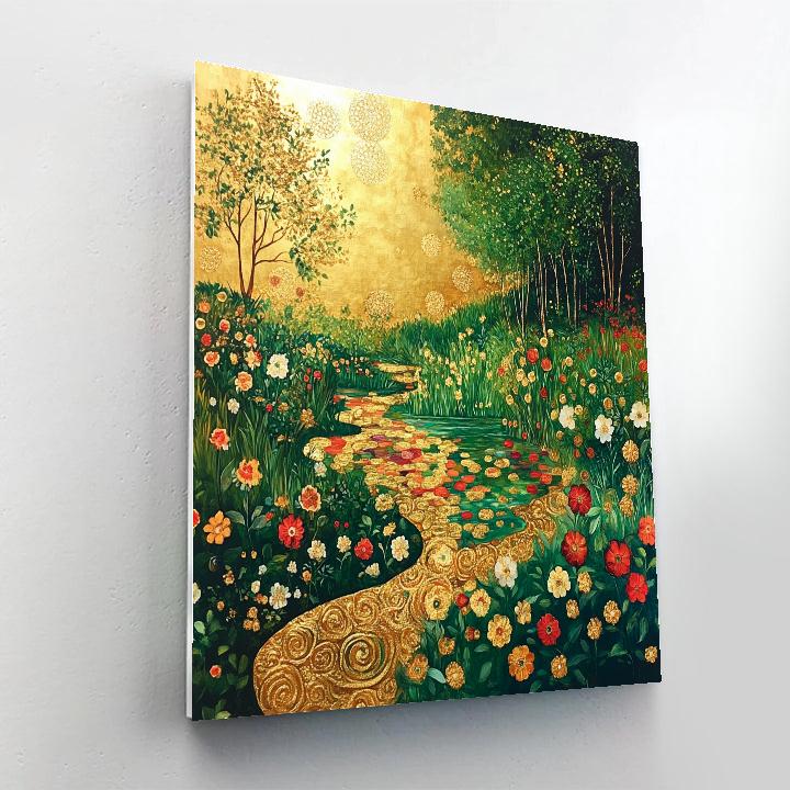 Gustav Klimt Inspired Golden Garden Number painting