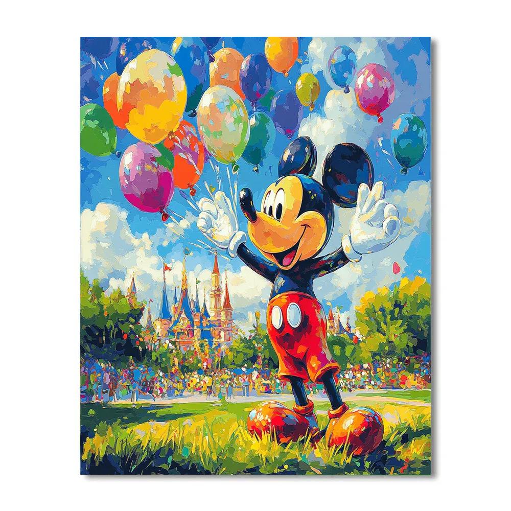 Mickey Mouse’s Birthday Balloon Bash Disney Inspired DIY paint by numbers