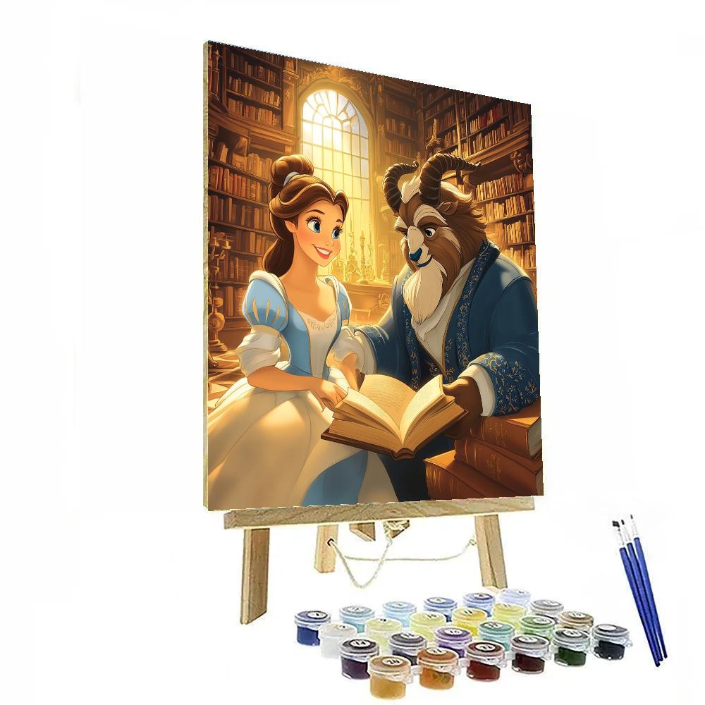 Belle And Beast’s Castle Library Delight Disney Inspired Numbered painting kits