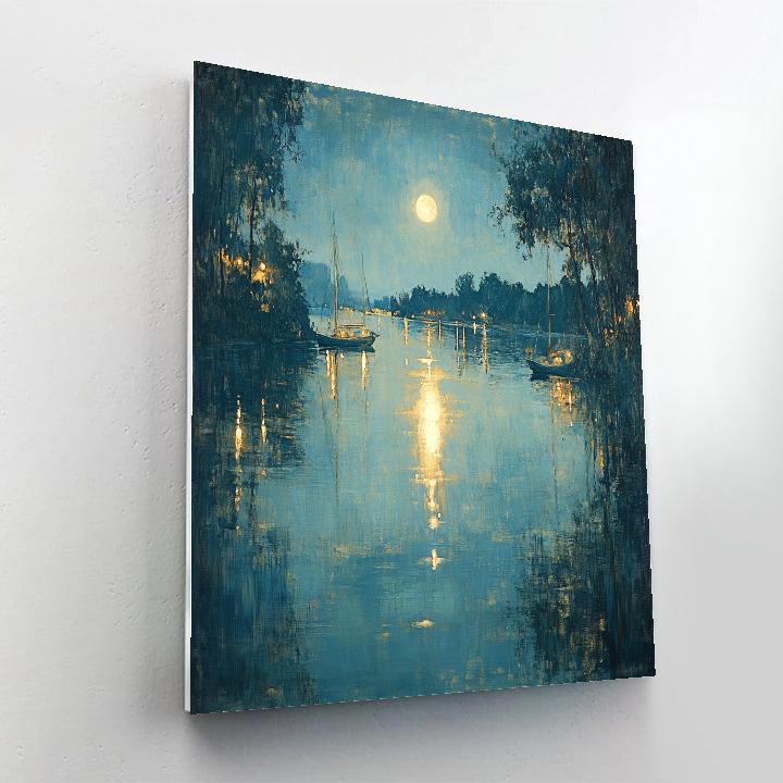 James Whistler Inspired Moonlit River DIY paint by numbers