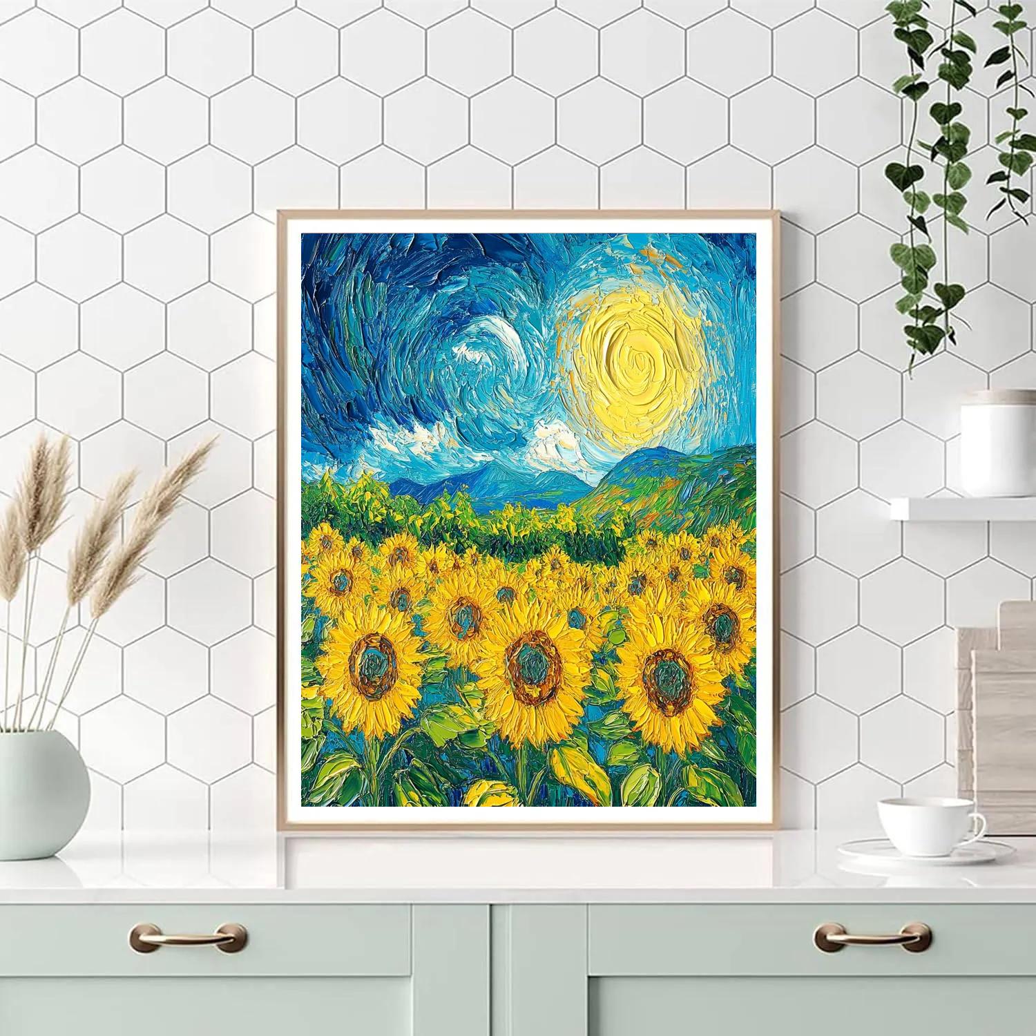 Vincent Van Gogh Inspired Sunflower Garden Paint by numbers kits