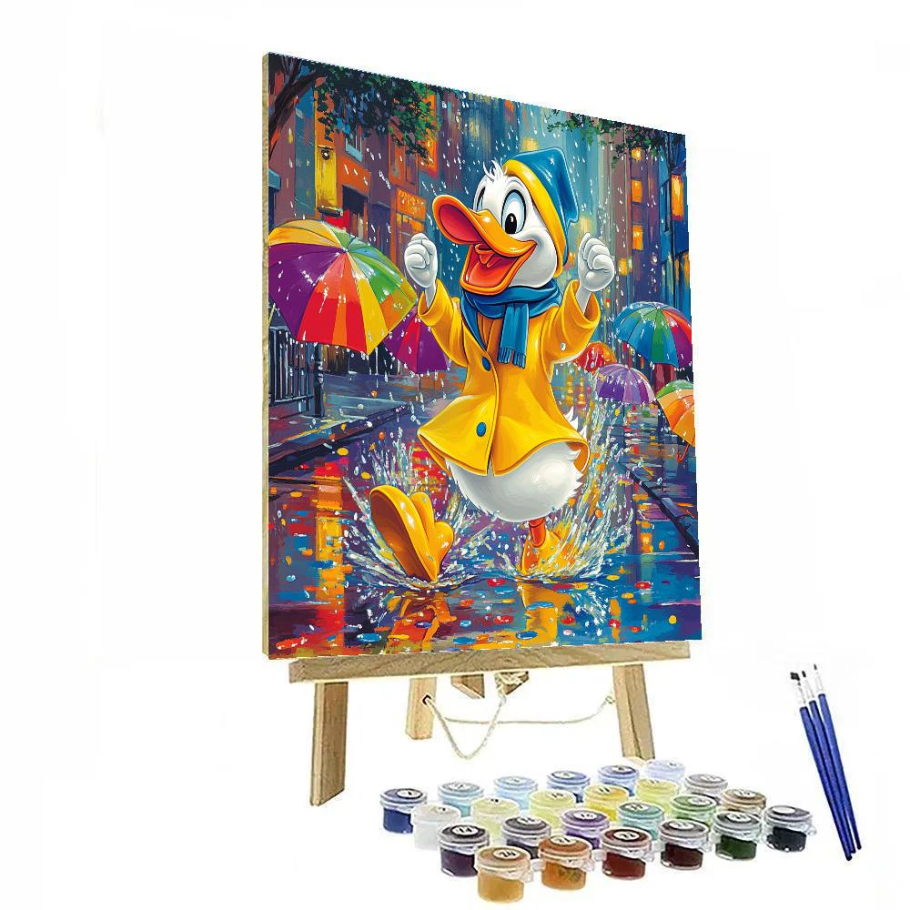 Donald Duck’s Rainy Day Jump Disney Inspired paint by numbers