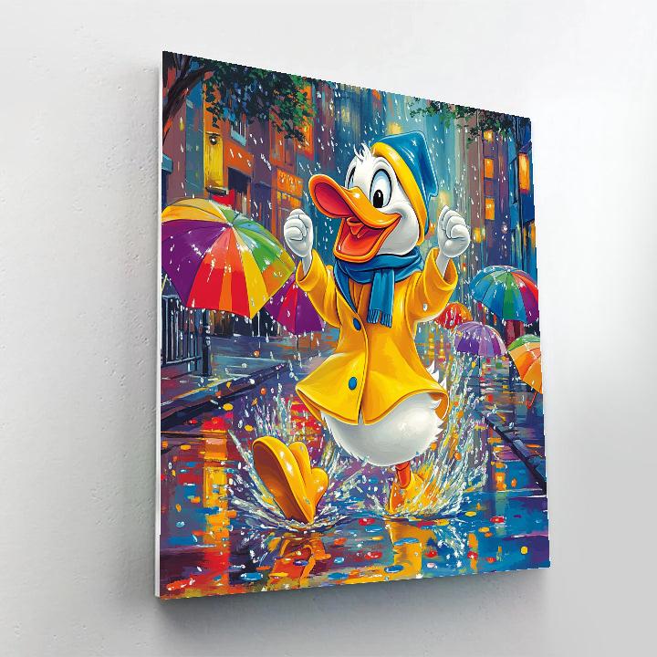 Donald Duck’s Rainy Day Jump Disney Inspired paint by numbers
