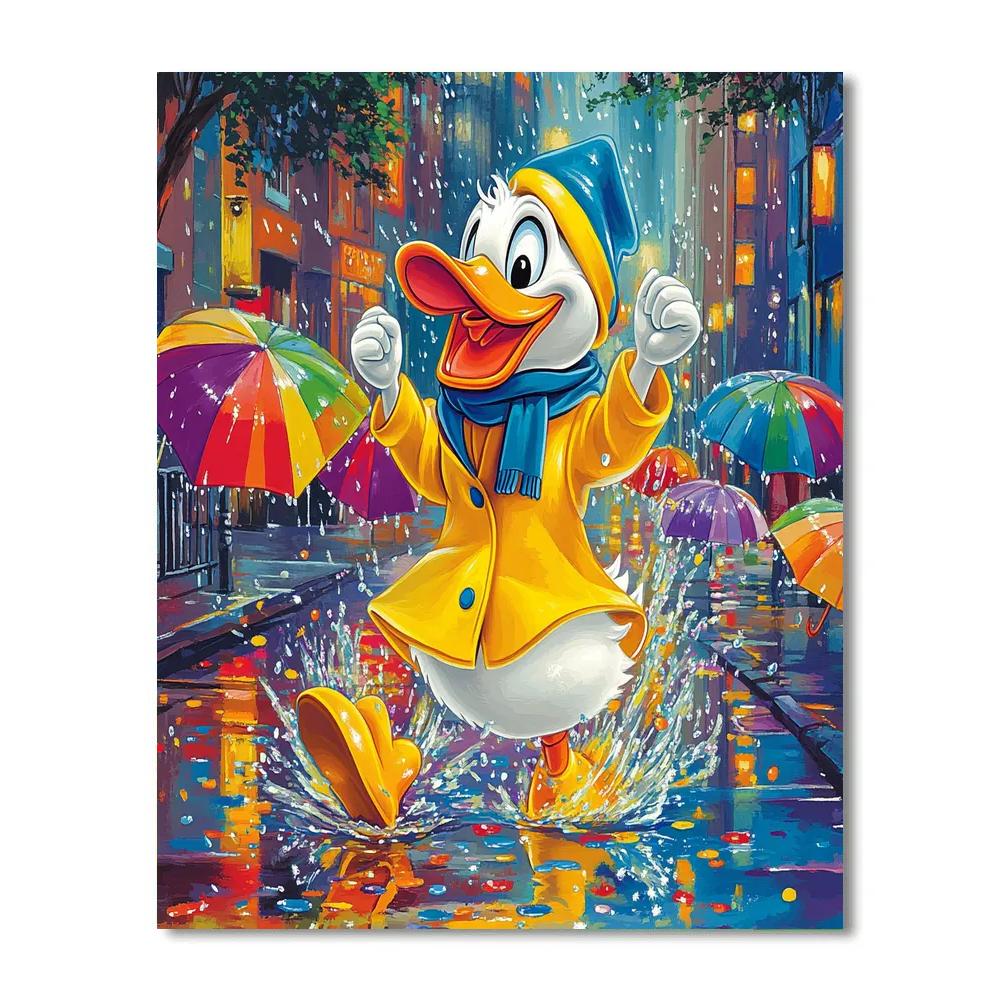 Donald Duck’s Rainy Day Jump Disney Inspired paint by numbers