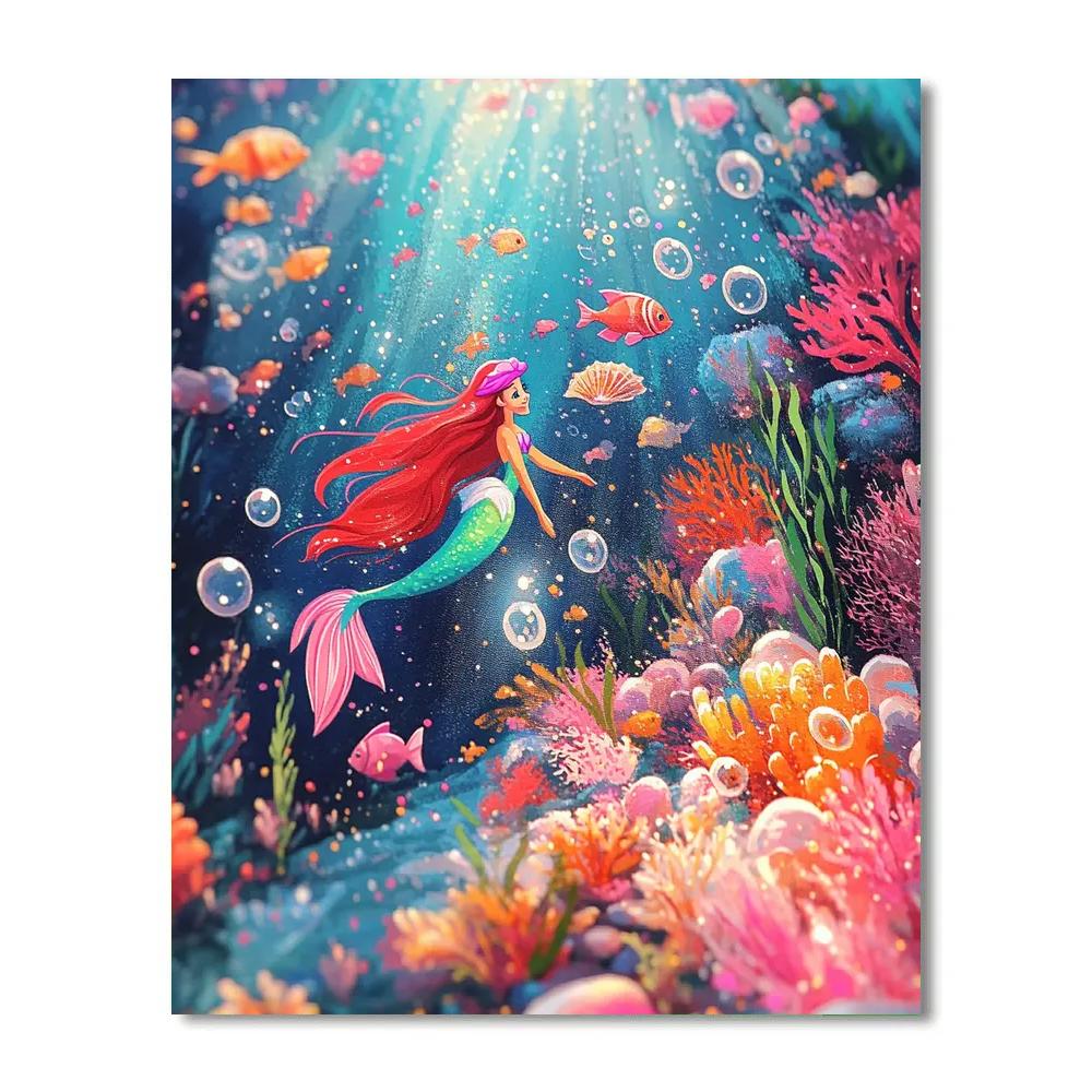 Ariel’s Coral Kingdom Celebration Disney Inspired paint by number