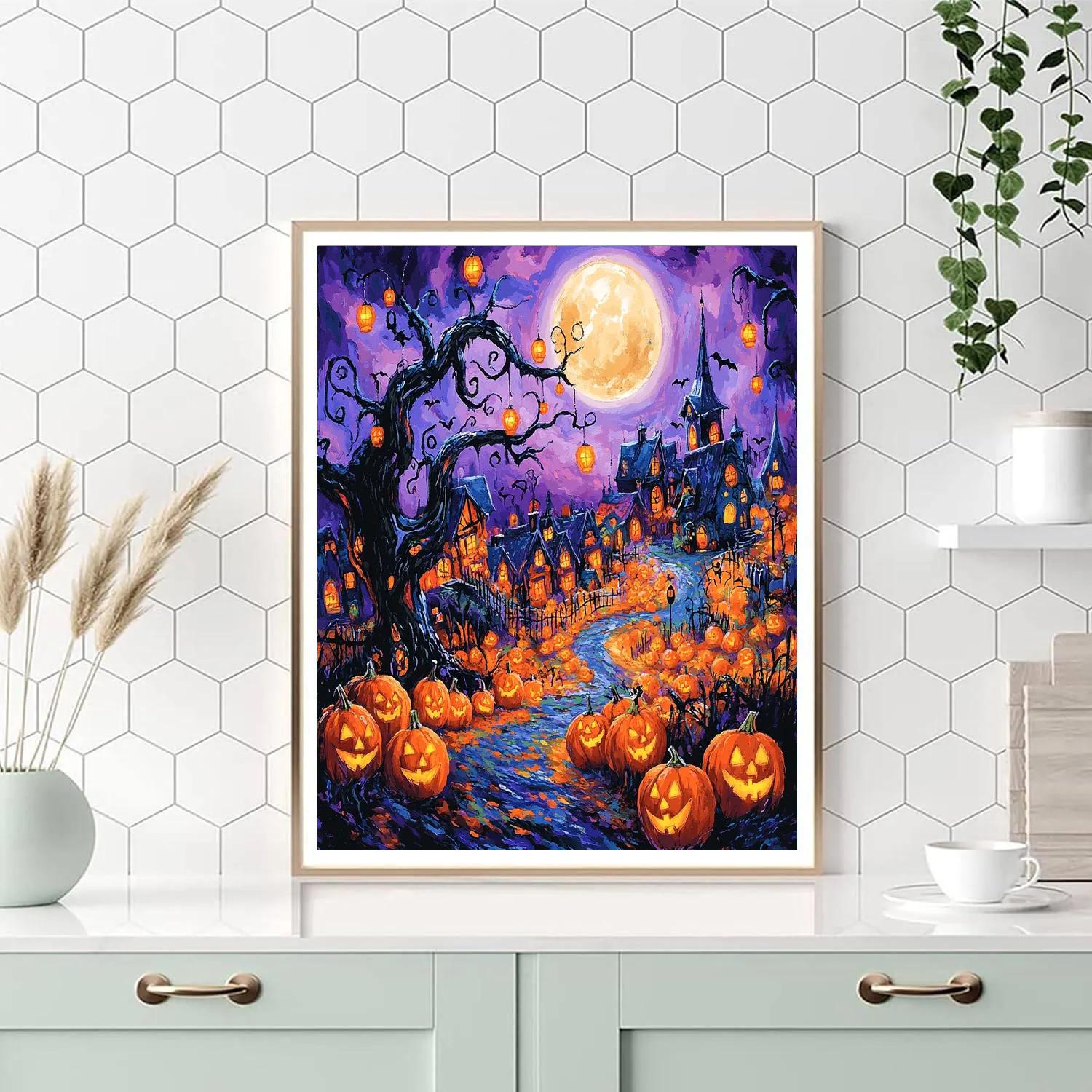 Jack Skellington’s Spooky Town Festival Disney Inspired DIY paint by numbers