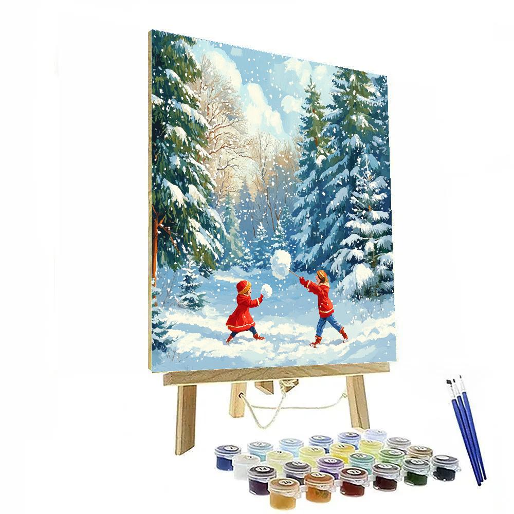 Anna’s Snowy Forest Adventure Disney Inspired paint by number