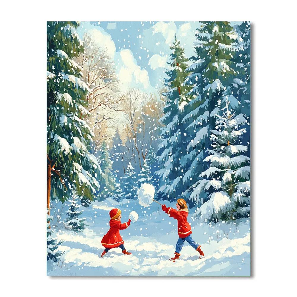 Anna’s Snowy Forest Adventure Disney Inspired paint by number