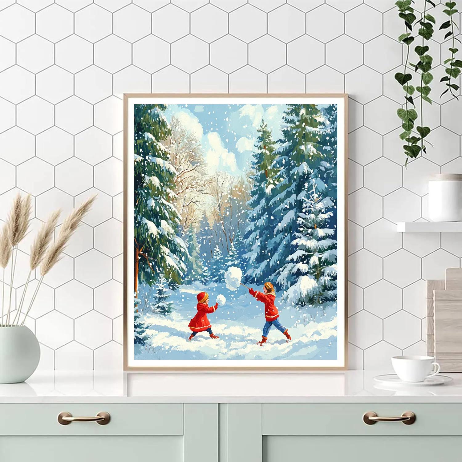 Anna’s Snowy Forest Adventure Disney Inspired paint by number