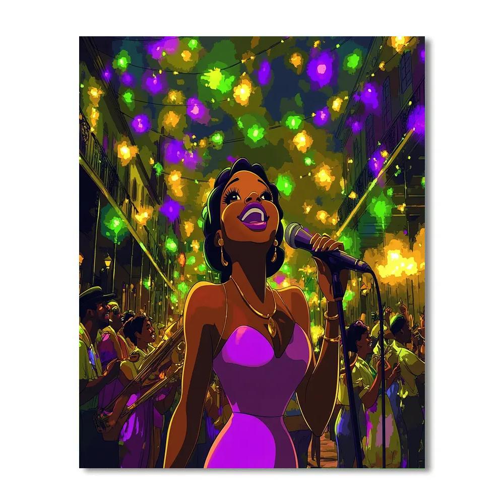 Tiana’s Jazz Night Celebration Disney Inspired DIY paint by numbers