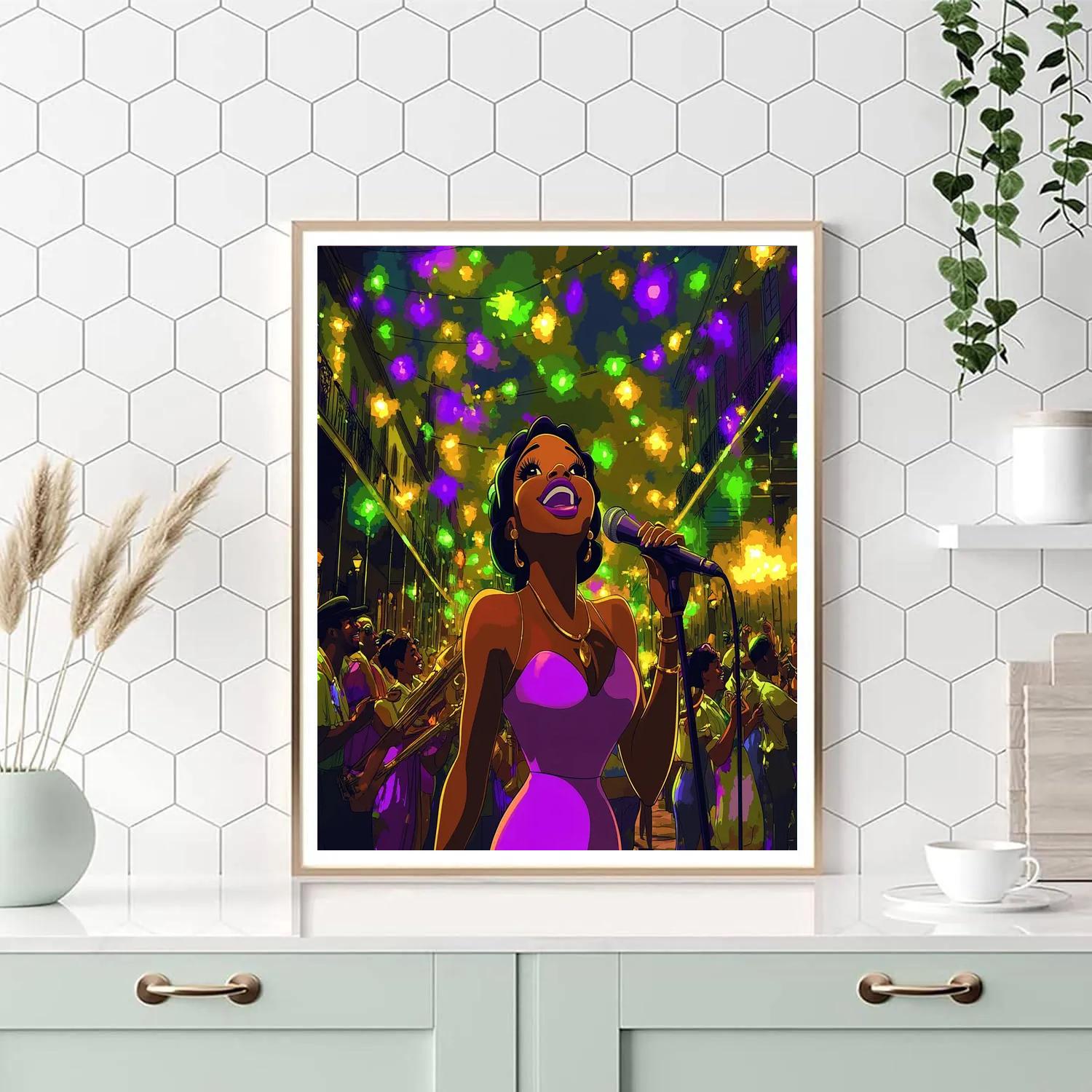 Tiana’s Jazz Night Celebration Disney Inspired DIY paint by numbers