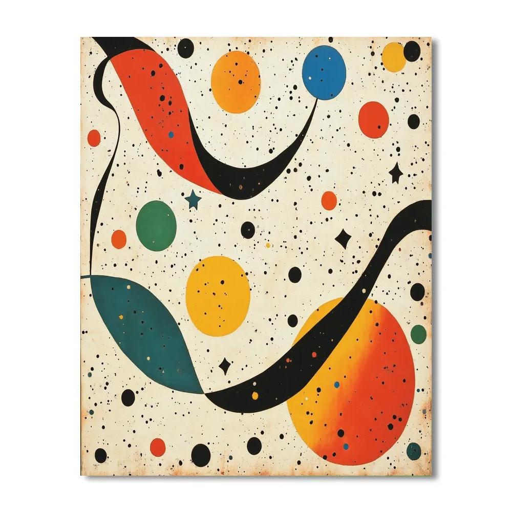 Joan Miró Inspired Cosmic Abstraction paint by number