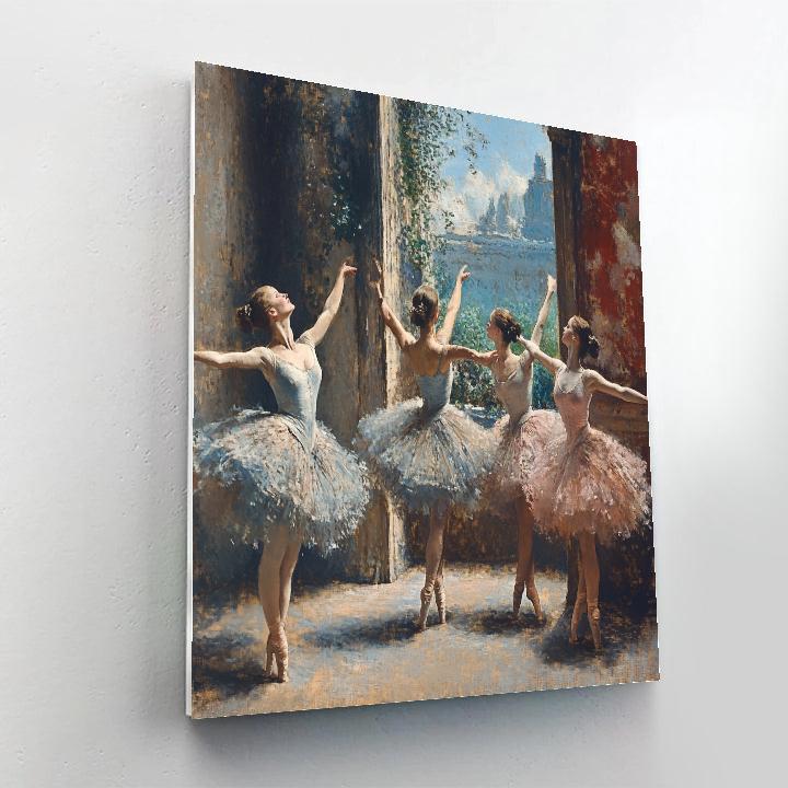 Edgar Degas Inspired Ballet Rehearsal paint by numbers