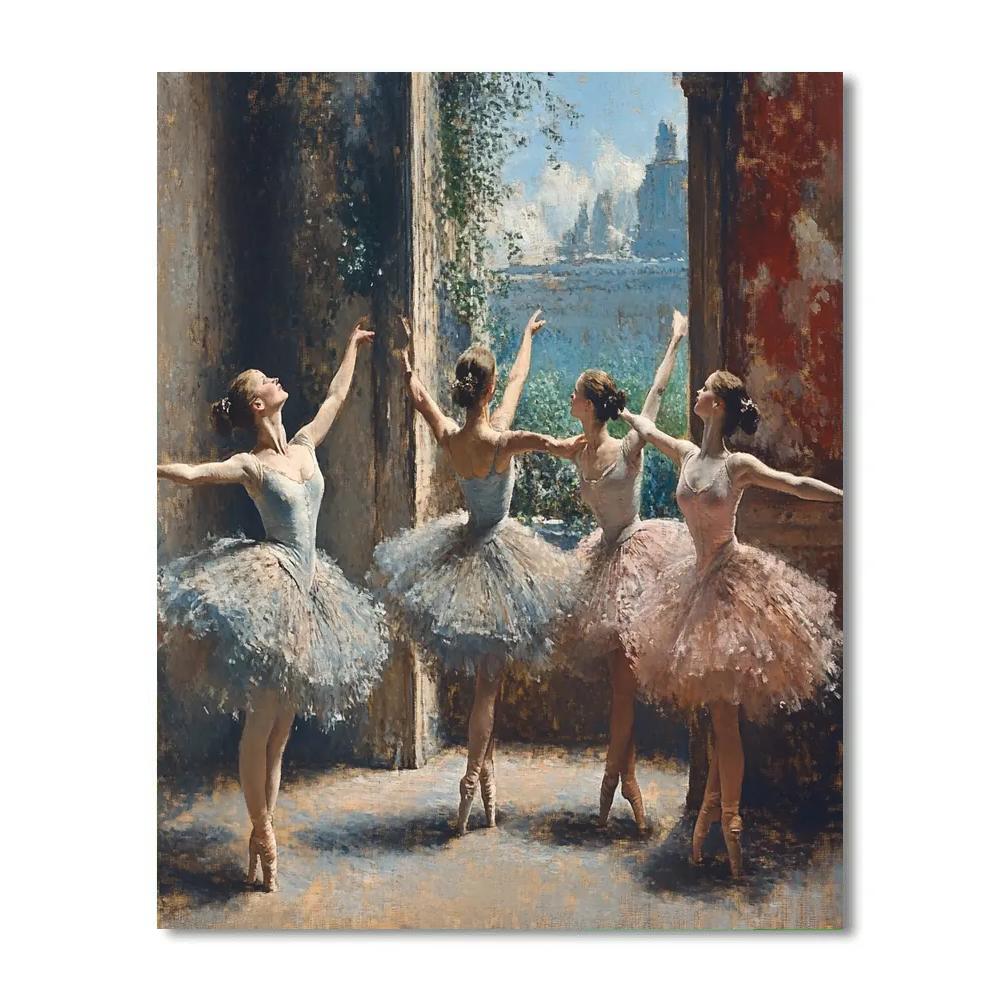 Edgar Degas Inspired Ballet Rehearsal paint by numbers