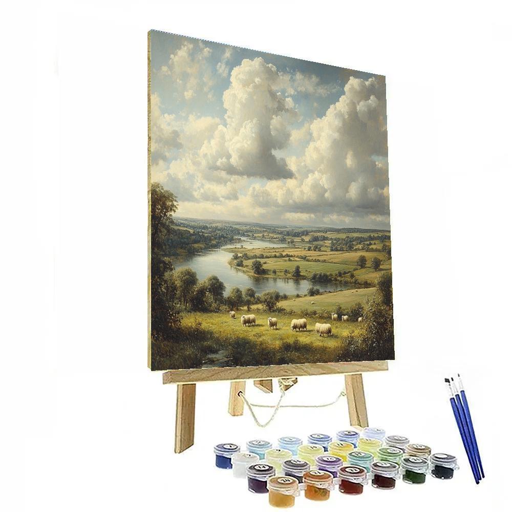 John Constable Inspired Pastoral Scene Number painting