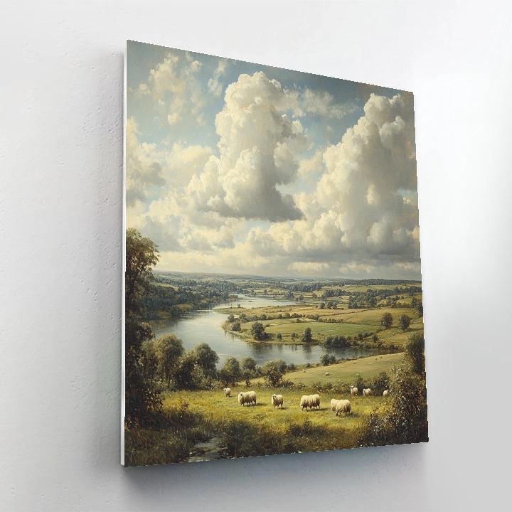 John Constable Inspired Pastoral Scene Number painting