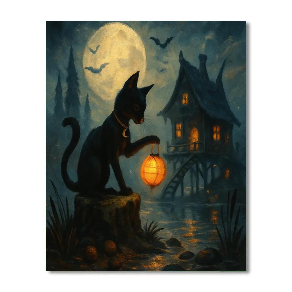 Lanterns Over The Whispering Marsh paint by number