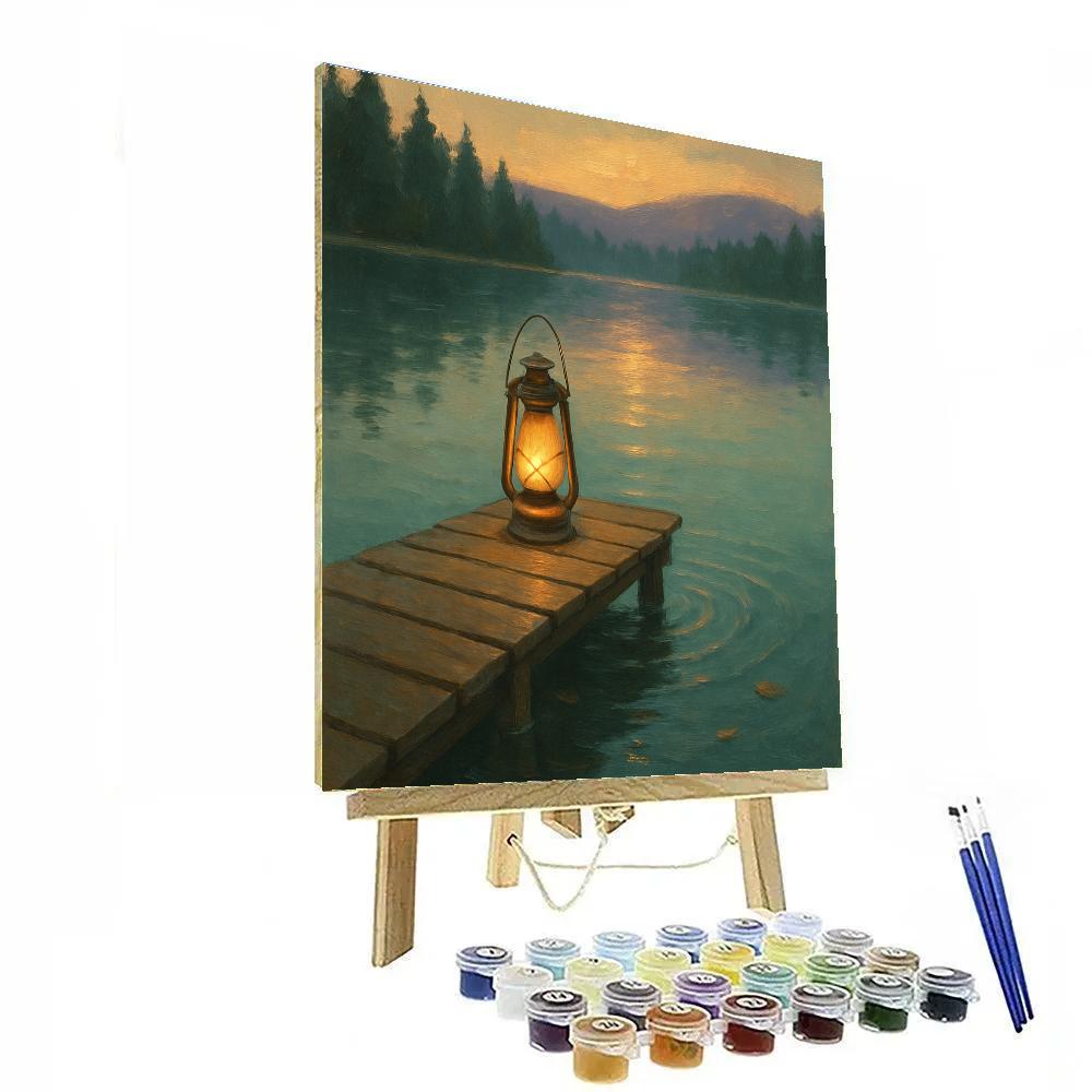 Lantern Dock At Amber Dusk painting number kit