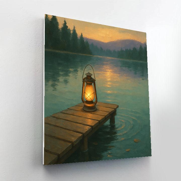 Lantern Dock At Amber Dusk painting number kit
