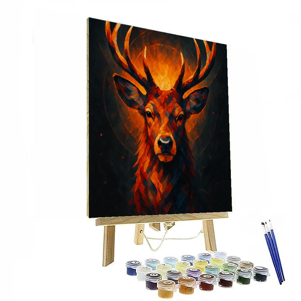 Solar Crown Stag Sentinel Number painting