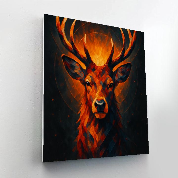 Solar Crown Stag Sentinel Number painting