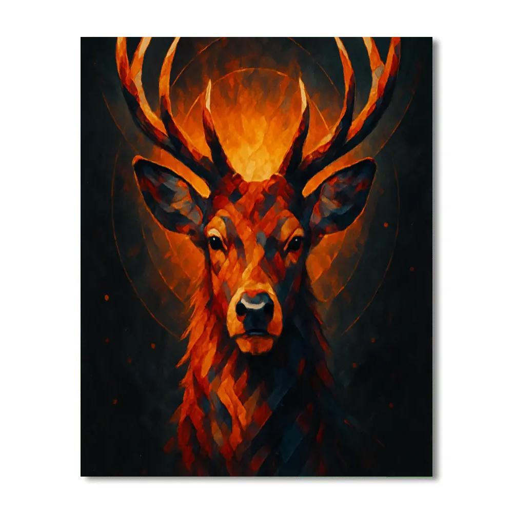 Solar Crown Stag Sentinel Number painting