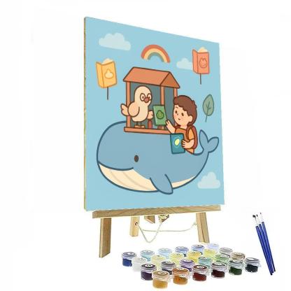 Sky Library On A Floating Whale Paint by numbers kits