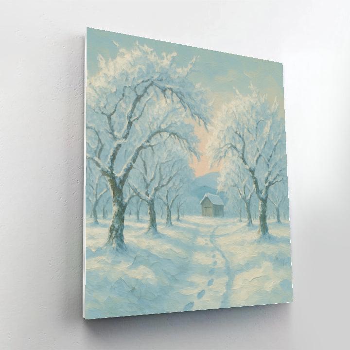 Snow Orchard Morning With Crystal Branches paint by number