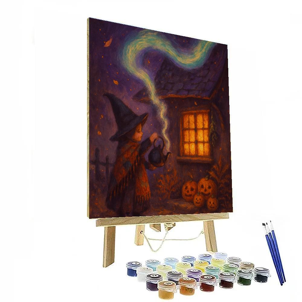 Witch Cottage Tea Kettle Aurora Paint by numbers art