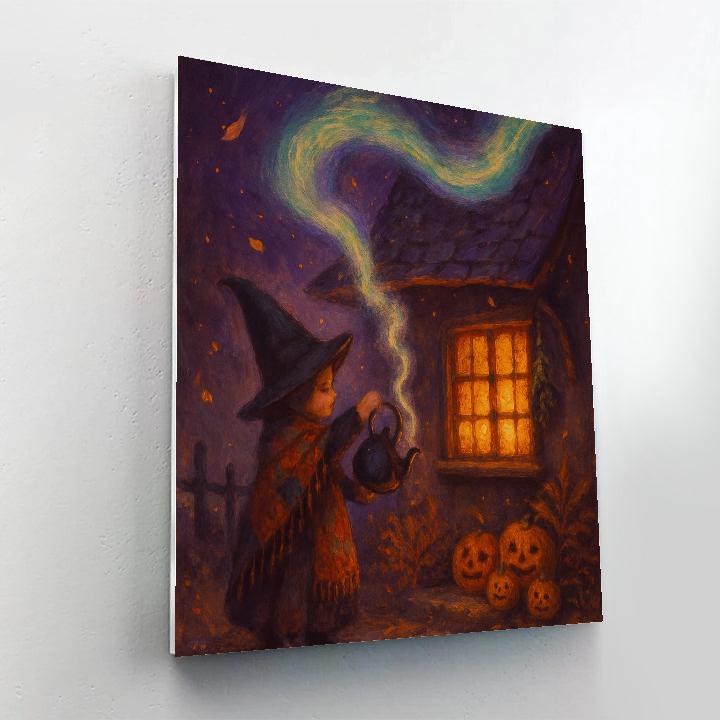 Witch Cottage Tea Kettle Aurora Paint by numbers art